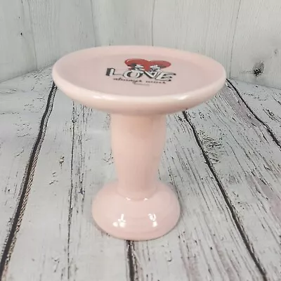 Disney Minnie & Mickey Mouse Love Always Wins Pink Cupcake 4  Pedestal Stand NEW • $19.99