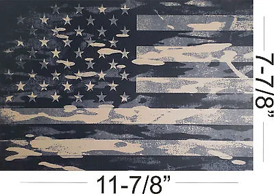 Kydex Infused Blue & White Camo Flag Print 11 7/8  X 7 7/8  1 Sheet • $14.99