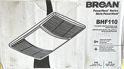 Broan PowerHeat 110 CFM Bath Exhaust Fan With Heater No Light Model BHF110 • $159.99