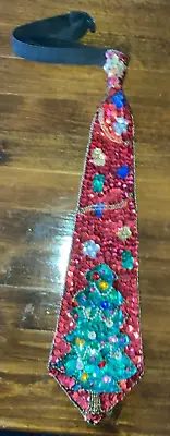 Fun Christmas 12  Sequined Tie. Intact Lots Of Bling. • $7