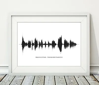 Massive Attack - Unfinished Sympathy - Sound Wave Song Print BW - Sizes A4 A3 • £28.95