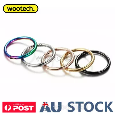 $3.29 • Buy 1pc Surgical Steel Hinged Segment Ring Clicker Nose Ear Hoop Piercing Stainless