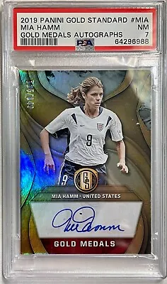 2019-20 Panini Gold Standard Mia Hamm Gold Medals Autograph #115/149 - PSA NM 7 • $325