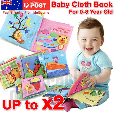 Infant Baby Toddler Development Education Soft Cloth Fabric Book Gift 4 Topics • $6.55