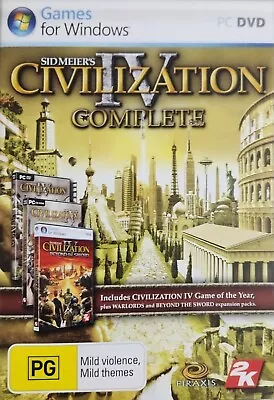 Civilization IV Complete PC DVD-Rom + Manual + Map V.G.C • $15.98