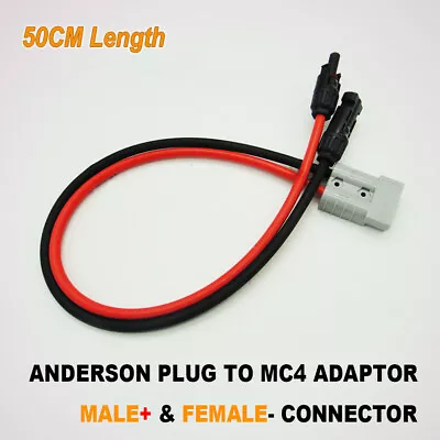 50 Amp Anderson Plug To Mc-4 Solar Panel Cable Wiring Y Adaptor Connector 50cm • $16.95