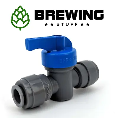 Duotight 3/8 Or 5/16 Push Fit Ball Valve / Tap - Beer Brewing Water Keg Corny • £5.75