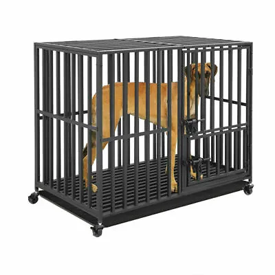 $158.96 • Buy Giant Dog Crate Strong Metal Military Pet Kennel Playpen Large Dogs Cage W/Tray