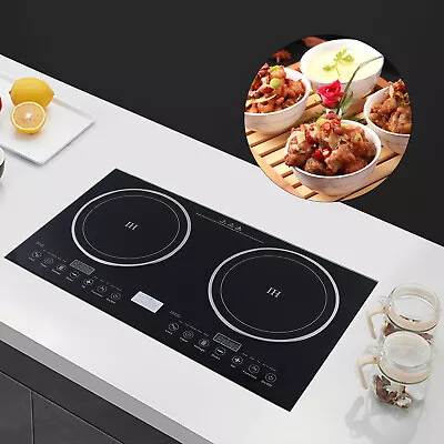 Induction Cooktop Electric Hob Cook 2 Burners Top Stove Ceramic Cooktop Black  • $128