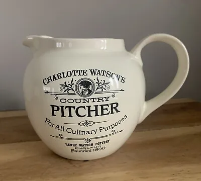 Charlotte Watsons Pottery-pitcher Jug Cream Water Bar 1 Pint Vgc • £12