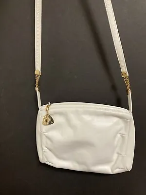 Vtg Morris Moskowitz Leather White Cross Body Purse Handbag • $8.95