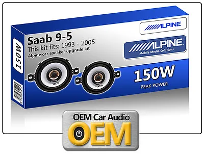 Saab 9.5 Front Dash Speakers Alpine 3.5  8.7cm Car Speaker Kit 150W Max Power • £43.99