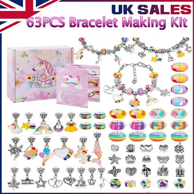 £6.89 • Buy Bracelet Making Kit Beads Jewellery Charms Pendant Set DIY Craft Girls Kids Gift