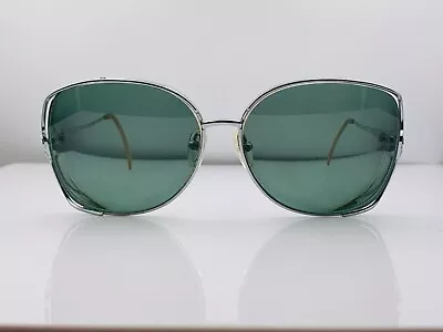 Vintage Nikon NK4050 Blue Silver Metal Oval Sunglasses Japan FRAMES ONLY • $20.40