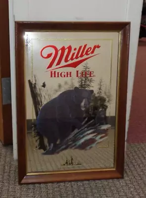 Miller High Life Beer Black Bear Mirror Wildlife Series Wisconsin 1st Printing • $79.99