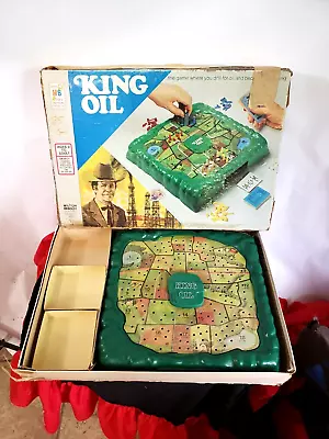 VNTG RARE 1974 KING OIL MILTON BRADLEY USA STRATEGY BOARD GAME - Box/Board Only • £28.90