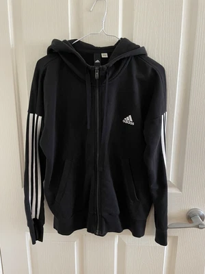 $20 • Buy Adidas Women's Black Zip Up Jacket Size M - The Three Stripes