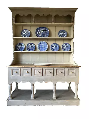 Very Large Freestanding Painted Pine Kitchen Dresser Country Farmhouse Style VGC • £1250