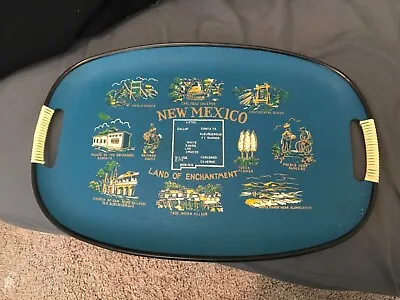 Vintage Mid Century Serving Tray 17.5x11.5 Inch W/ Handles NEW MEXICO • $8