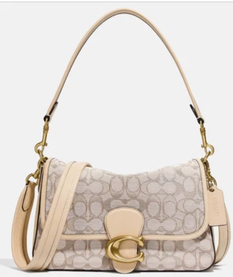 £229.99 • Buy Coach Women's Signature Jacquard Soft Tabby Shoulder Bag Stone Ivory £495 #a6