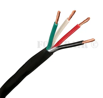 14/4 CL3 IN-WALL 14 AWG Gauge 4 Conductor PURE COPPER Speaker Wire Black - 50FT • $44.95