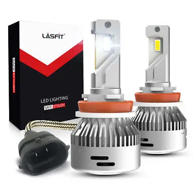 Lasfit H11 LED Headlight Bulbs White Low Beam Conversion Kit 6000LM Super Bright • $49.99