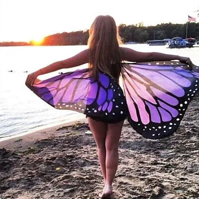 Women Butterfly Girls Belly Dance Wings Monarch Cape Festival Stage Performance • $129.90