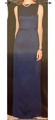 Vera Wang Blue Silk Satin Evening Dress / Gown Size 4 In Excellent Condition • $150