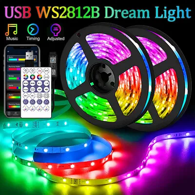 WS2812B RGB LED Strip Lights 1M-10M 5050 Luces Flexible Tape Lamp USB Bluetooth • $19.94