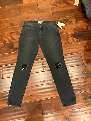 Current/Elliott Black Jeweled Distressed  The Stiletto  Jeans Size 26 New! $298 • $3.99