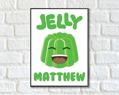 Personalised Jelly A4 Art Print Gamer Poster Gift Minecraft Roblox Kids • £4.89