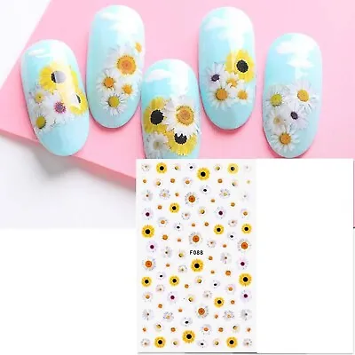 Nail Art Stickers Decals Transfers Spring Summer Flowers Floral Daisy Daisies • £1.85