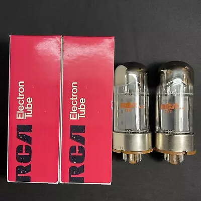 Pair Rca 6550 Power Vacuum Tubes Tested Nos! Vintage Dual Disc Getters E.10465.c • $299.95
