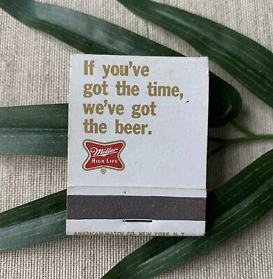 Vintage Beer Advertising Matchbook Miller High Life Full Unstruck ~ • $10