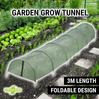 3M Grow Tunnel PE Mesh Greenhouse Zip Plant Garden Foldable Pest Bird Protection • $19.76