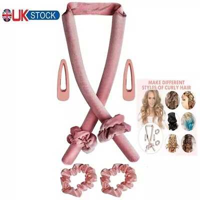 No Heat Hair Curling Kit For Long Hair Heatless Hair Curler Hair Bands Clip U1G0 • £6.14