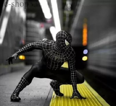 US Black Venom Spider-man Jumpsuit Cosplay Costume Outfit Adult Spandex Bodysuit • $20.89