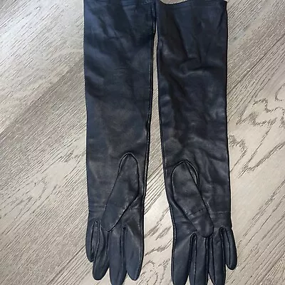 £45 • Buy & Other Stories Black Ladies Elbow Long Leather Gloves Burlesque Vintage Sexy