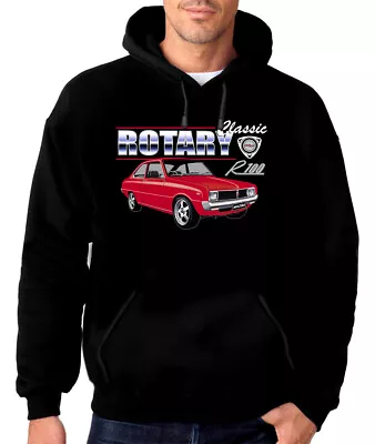 Mazda  R100   Coupe   Rotary    Quality Black Hoodie  (8 Car Colours)     • $59.99
