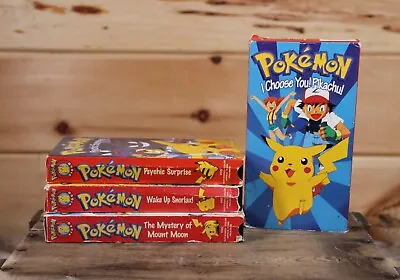 Lot Of 4 Vintage Pokemon Nintendo VHS Cassette Movies - I Choose You Pikachu + • $18.47