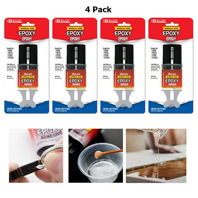 4 Tubes Epoxy Adhesive Glue High Strength Quick Setting Wood Metal Glass Stone • $15.82