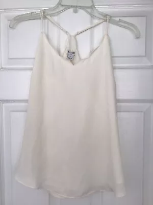 J. Crew Ivory Scallop Edge Adjustable Strap Camisole Top Size 2 • $20