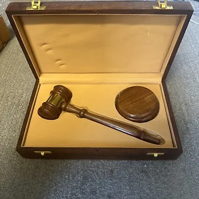 Lawyer Judge Gavel And Block Gift Set With Box Wood Handcrafted Retail $120 • £86.77