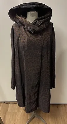 Mycra Pac Donatella Reversible Raincoat Tea Length Size S/M USA Leopard/bronze • $110