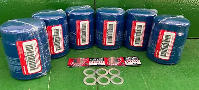 Honda 15400-PLM-A02 Oil Filter 6 Pack Filters 6 Washers & 2 Maxell Batteries • $38.97