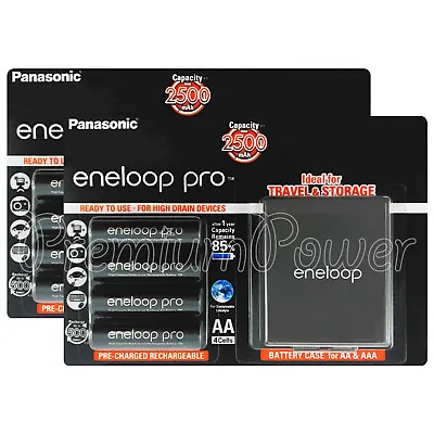 £58.64 • Buy 8 X Eneloop PRO AA 2500mAh Batteries BK-3HCDEC4BE 1.2V Rechargeable Ni-MH + Box