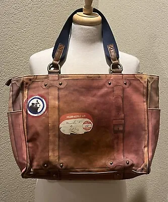 Anthropologie Miss Albright Faux Luggage Western  Tote Travel Bag Purse • $34