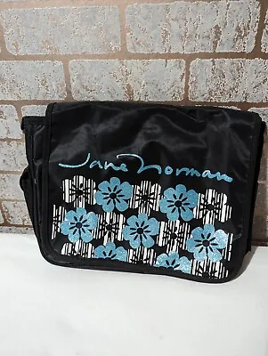 Vintage Jane Norman Messenger Bag Y2K 2000 Blue Flowers Rare School Bag Black • £19.62