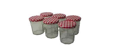 Glass Jam Jar Pot Menage Red Gingham Lids 324ml 6/12/24pk • £8.99