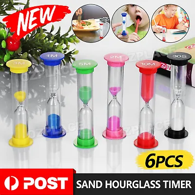 6x Transparent Sandtimer 30s/1/2/3/5/10Min SET-30Second Sand Hourglass Timer • $10.95